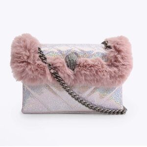 🔥 Kurt Geiger Kensington Faux Fur Iridescent Glitter Bag